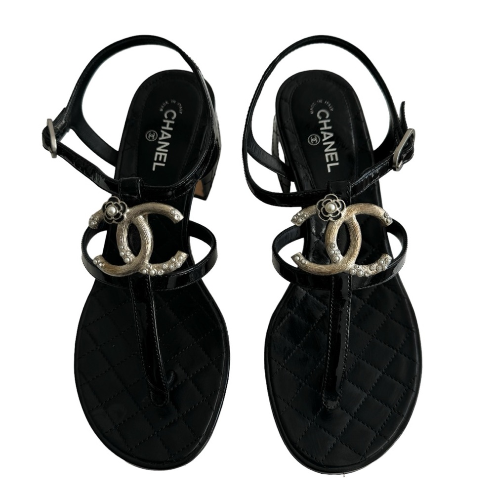 Black Chanel sandals size 36